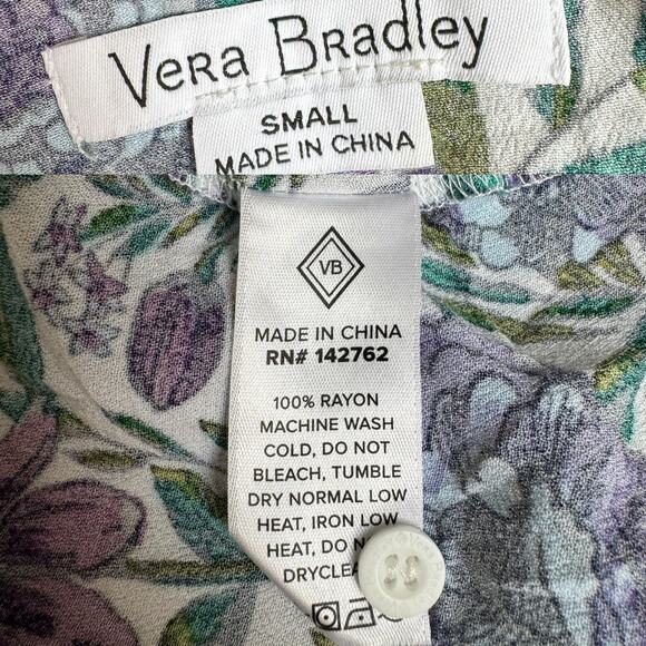 Vera Bradley Rayon Lavender Meadows Keyhole back Floral & Lace Sleeveless Blouse - Picture 11 of 11